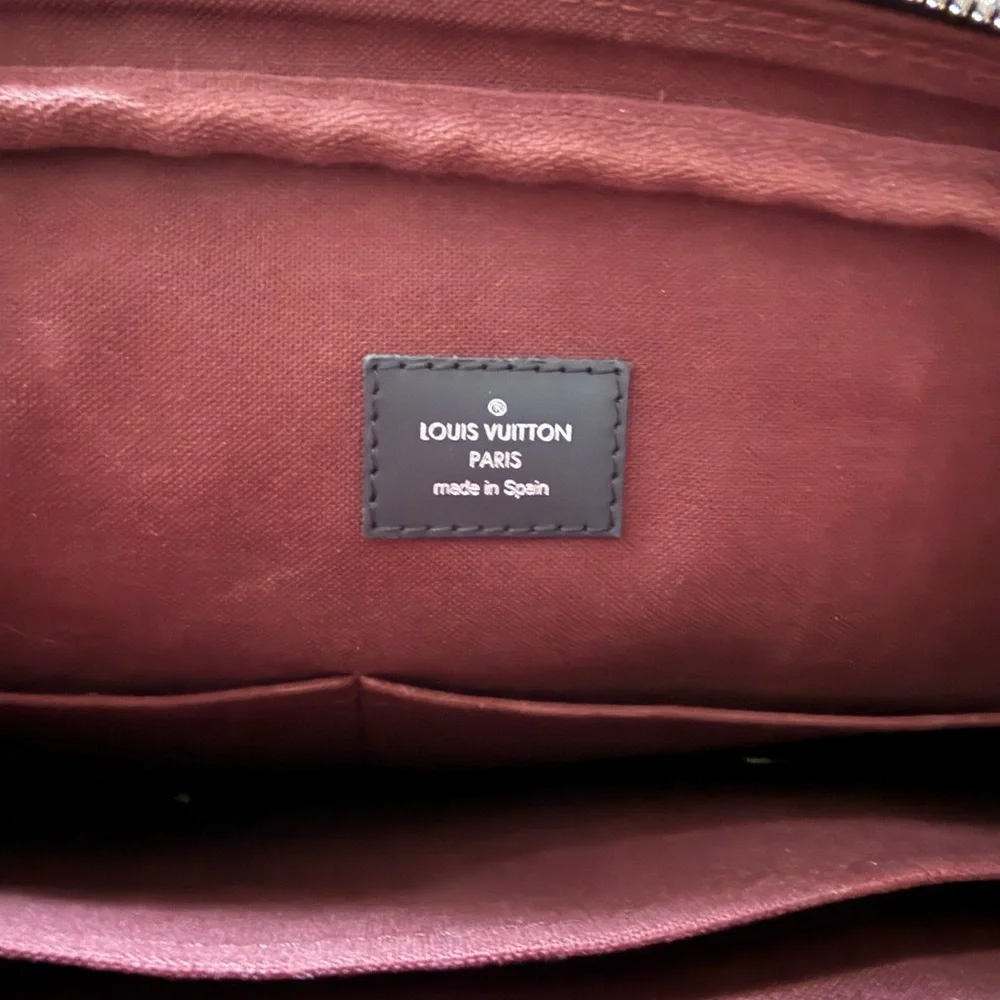 Authentic LOUIS VUITTON Monogram Macassar Porte Documents-Voyage PM